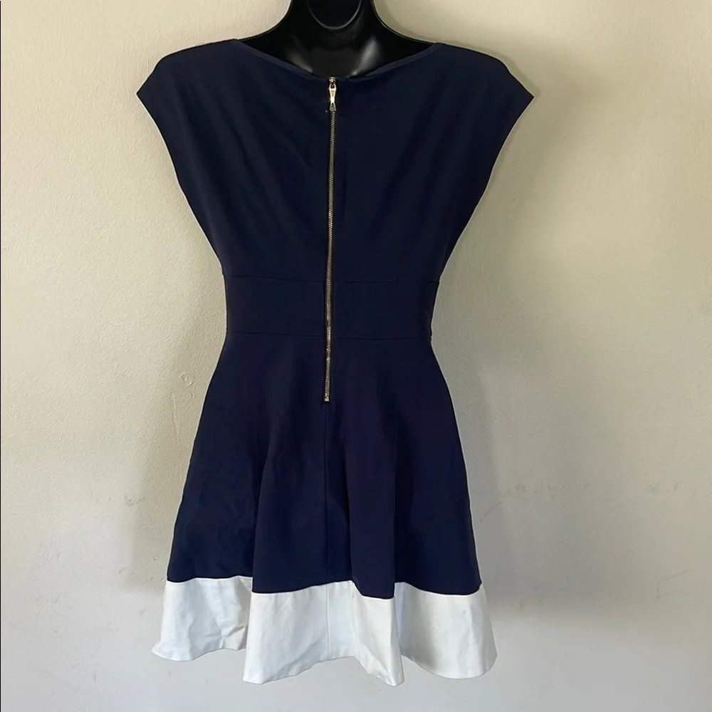 Kate Spade Blue and White Ruffled Tiered Mini Dress